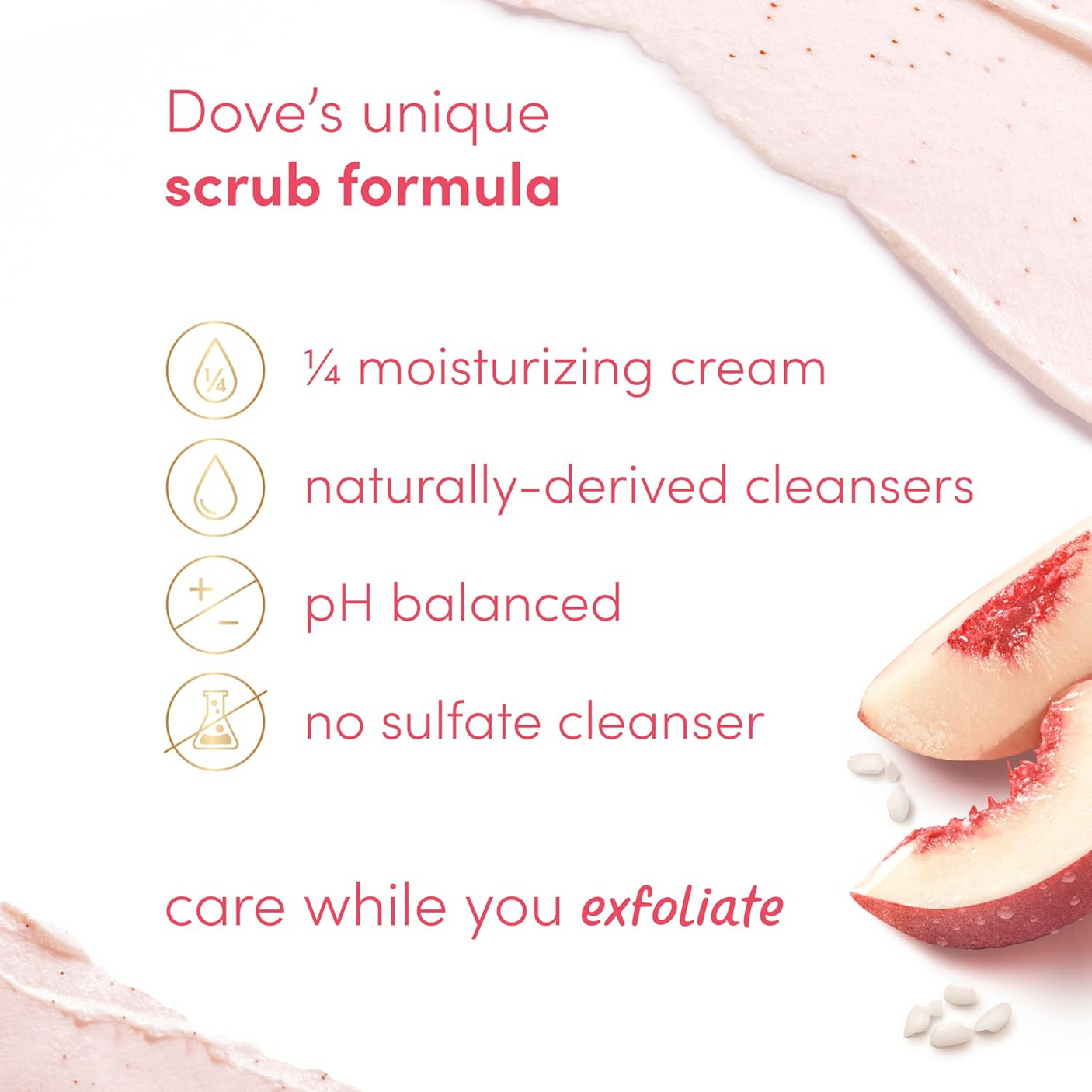 Dove Brown White Peaches & Crushed Rice Body Scrub - 425g