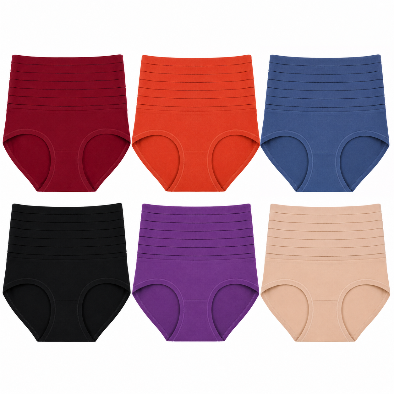 Women's High Waisted Cotton Tummy Control Panties - DZ-3003
