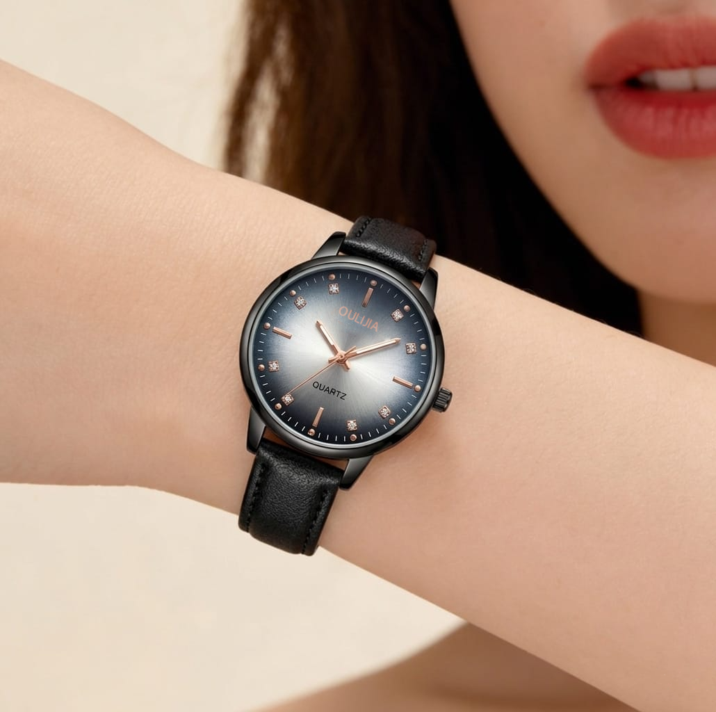 Oulijia Casual Minimalist Leather Strap Watch - OMW1005