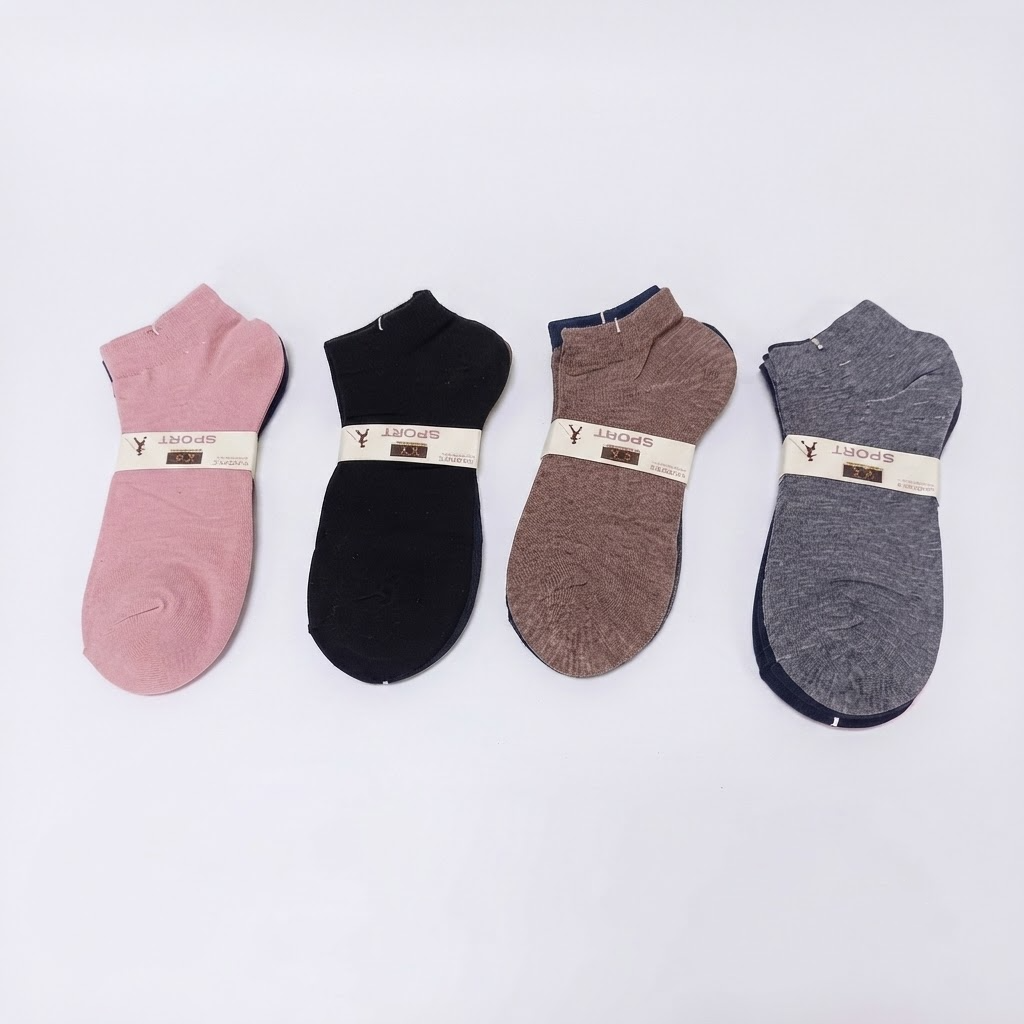 Solid Color Low Cut Ankle Socks 3 Pairs Set - K46