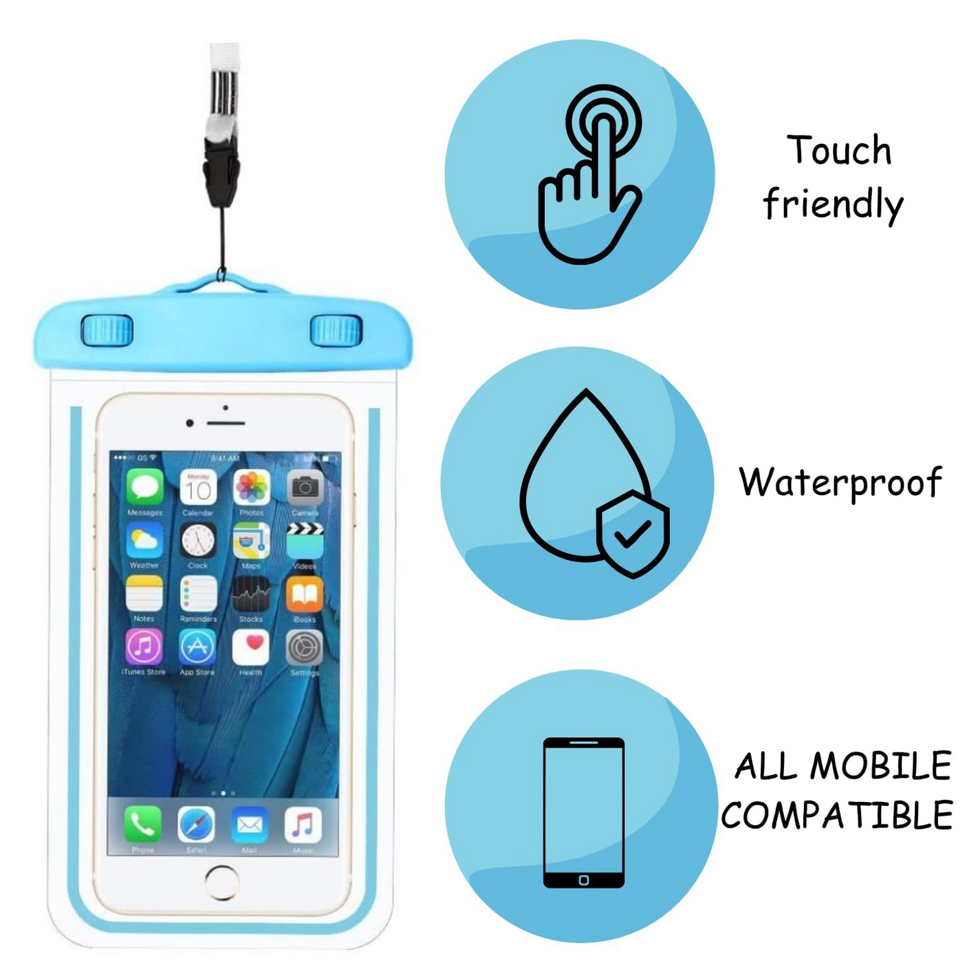 Clear Underwater Phone Pouch with Secure Dual-Lock
