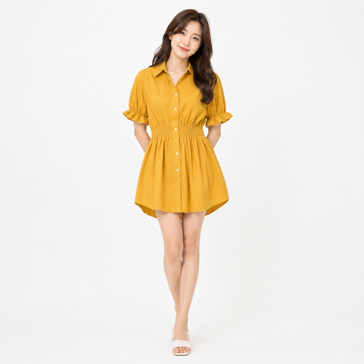 Liangdaodi women's short-sleeve button-down Bath robe - 2165