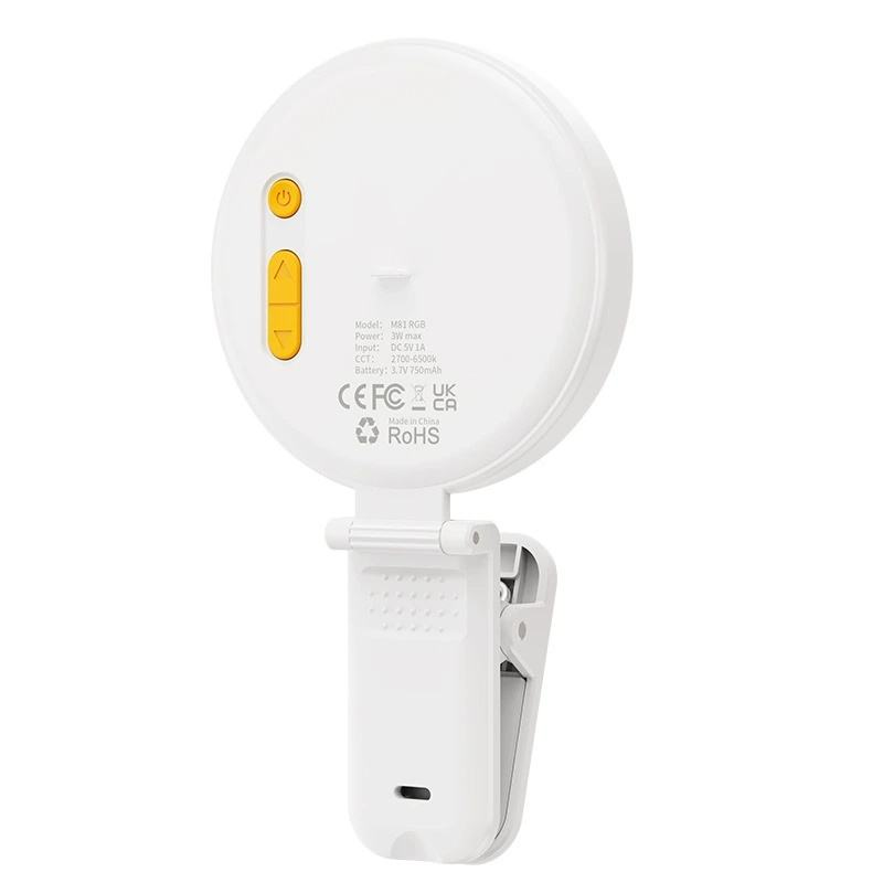 Mini RGB LED Selfie Light with Clip - M87RGB