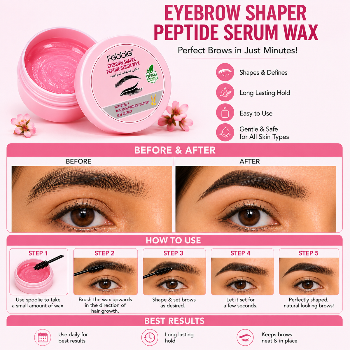 Febble Eyebrow Shaper Peptide Serum Wax - DU028B