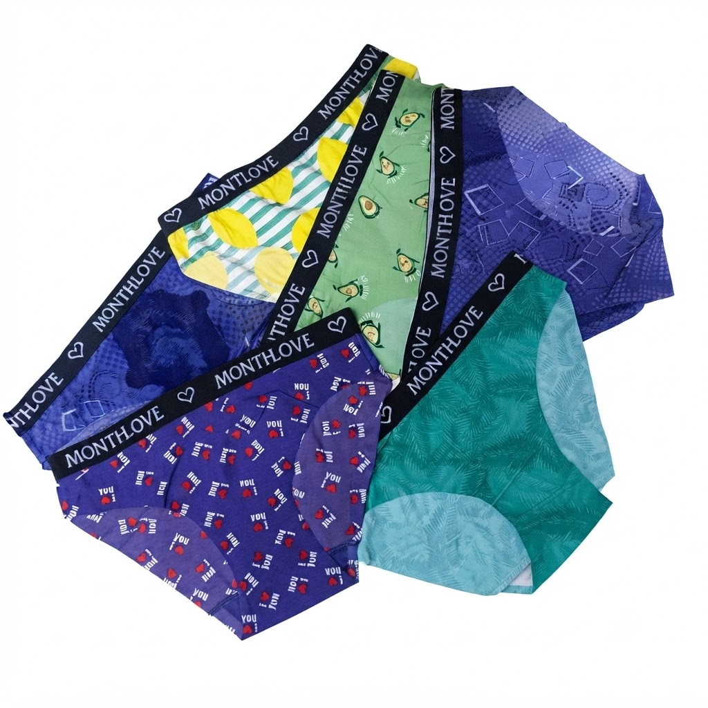 Women’s Printed Brief Panty 3 Pcs Set - 5009