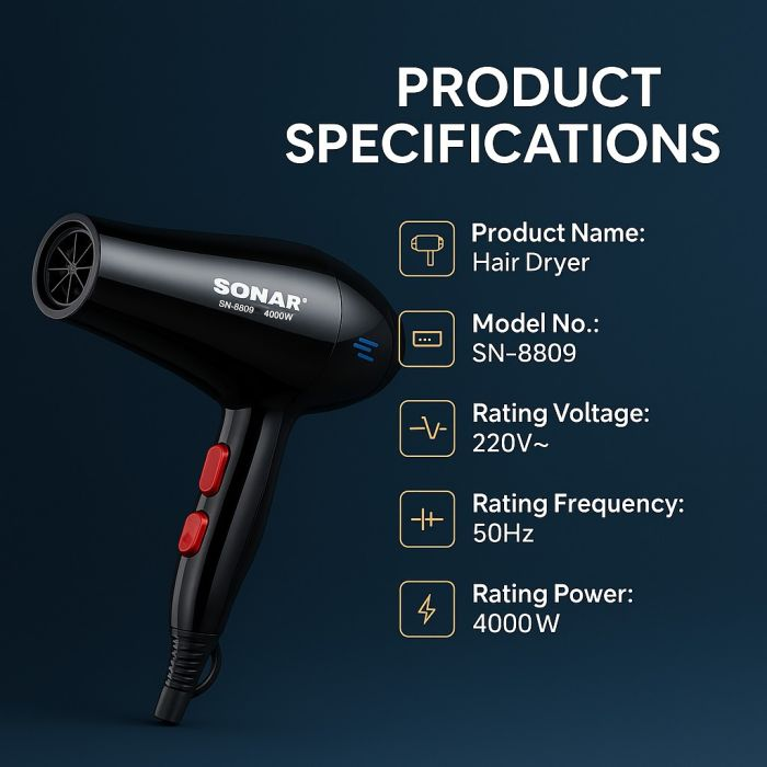 Sonar Professional Hair Dryer - SN8809