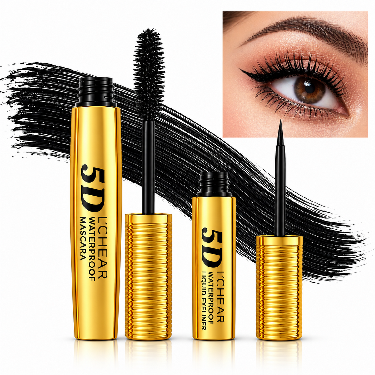 L’CHEAR 5D Waterproof Mascara and Liquid Eyeliner Set - DQ3274