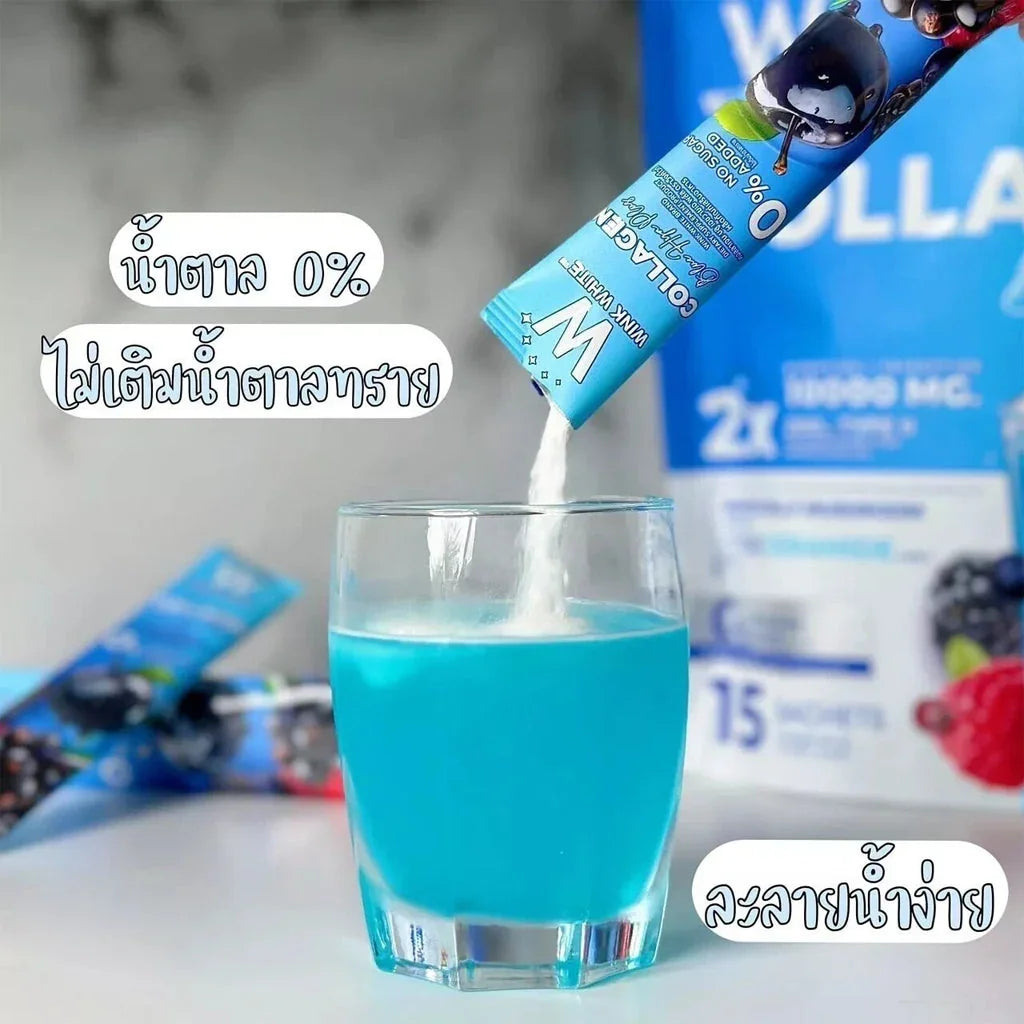 Wink White Collagen Blue HYA Plus - 12g × 15 Sachets (180g)