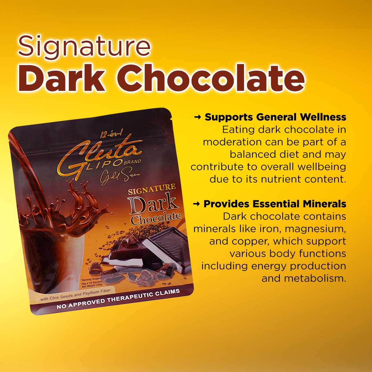 Gluta Lipo Signature Dark Chocolate Drink - 250g