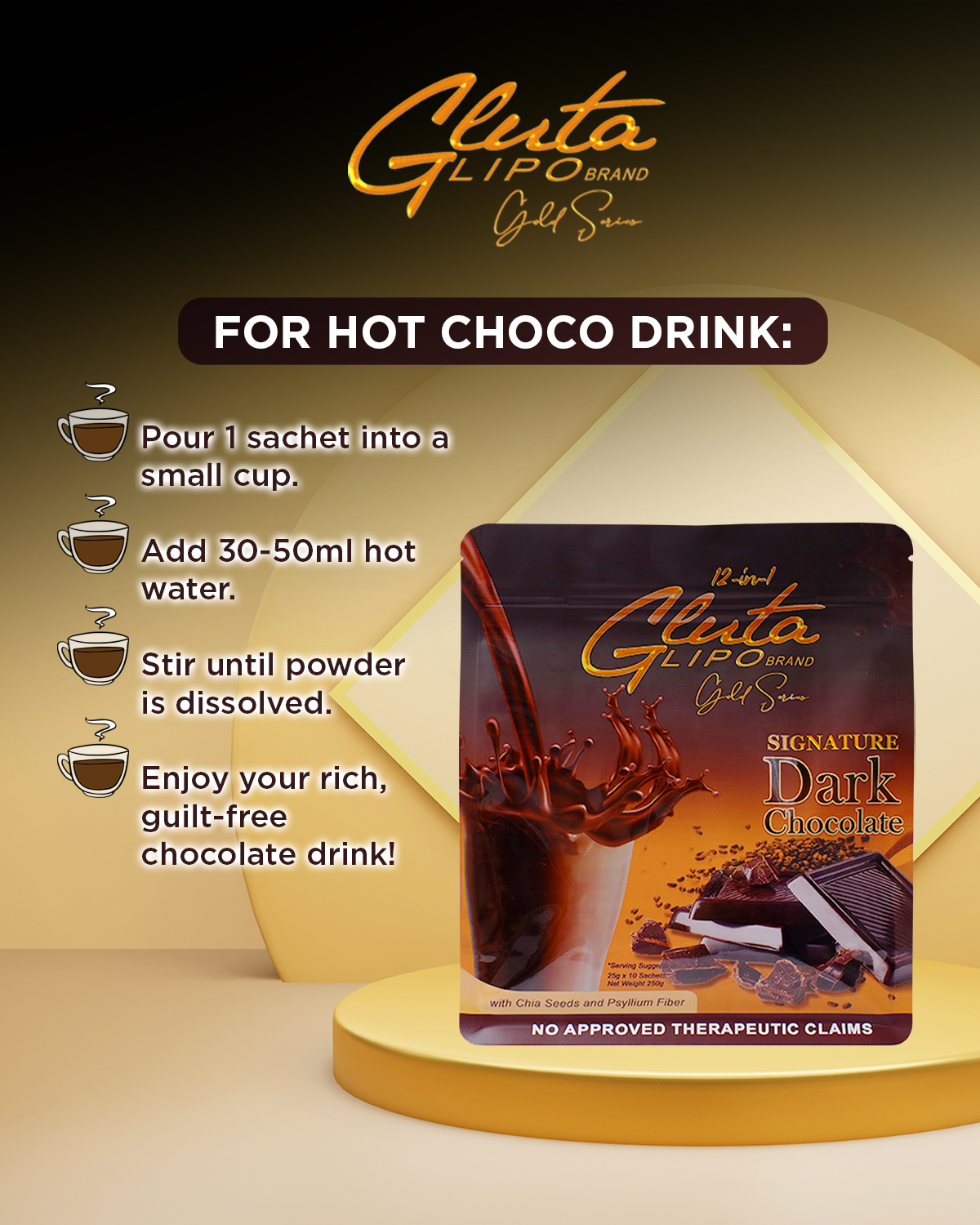 Gluta Lipo Signature Dark Chocolate Drink - 250g