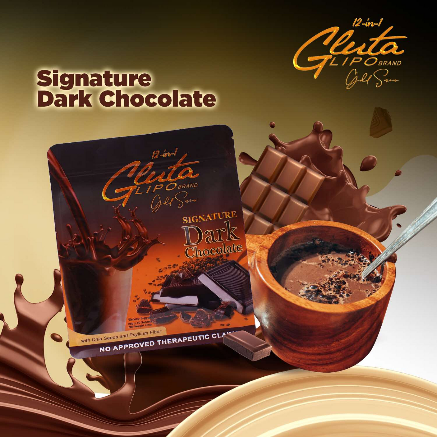 Gluta Lipo Signature Dark Chocolate Drink - 250g