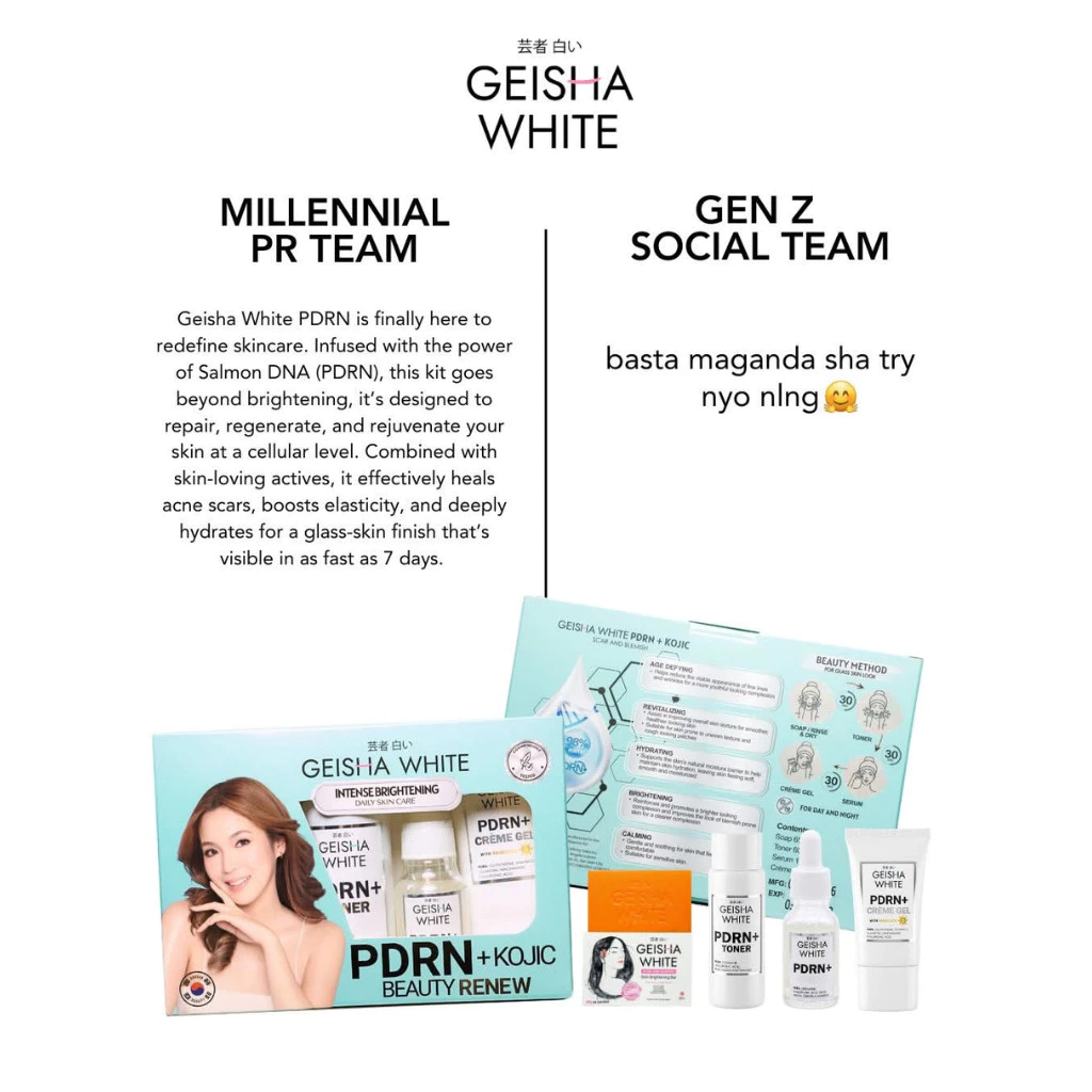 Geisha White Intense Brightening PDRN+ Kojic Facial Kit