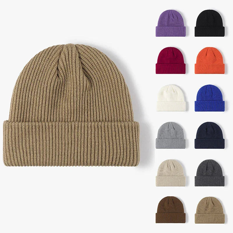 Plain Ribbed Winter Warm Knitted Hat