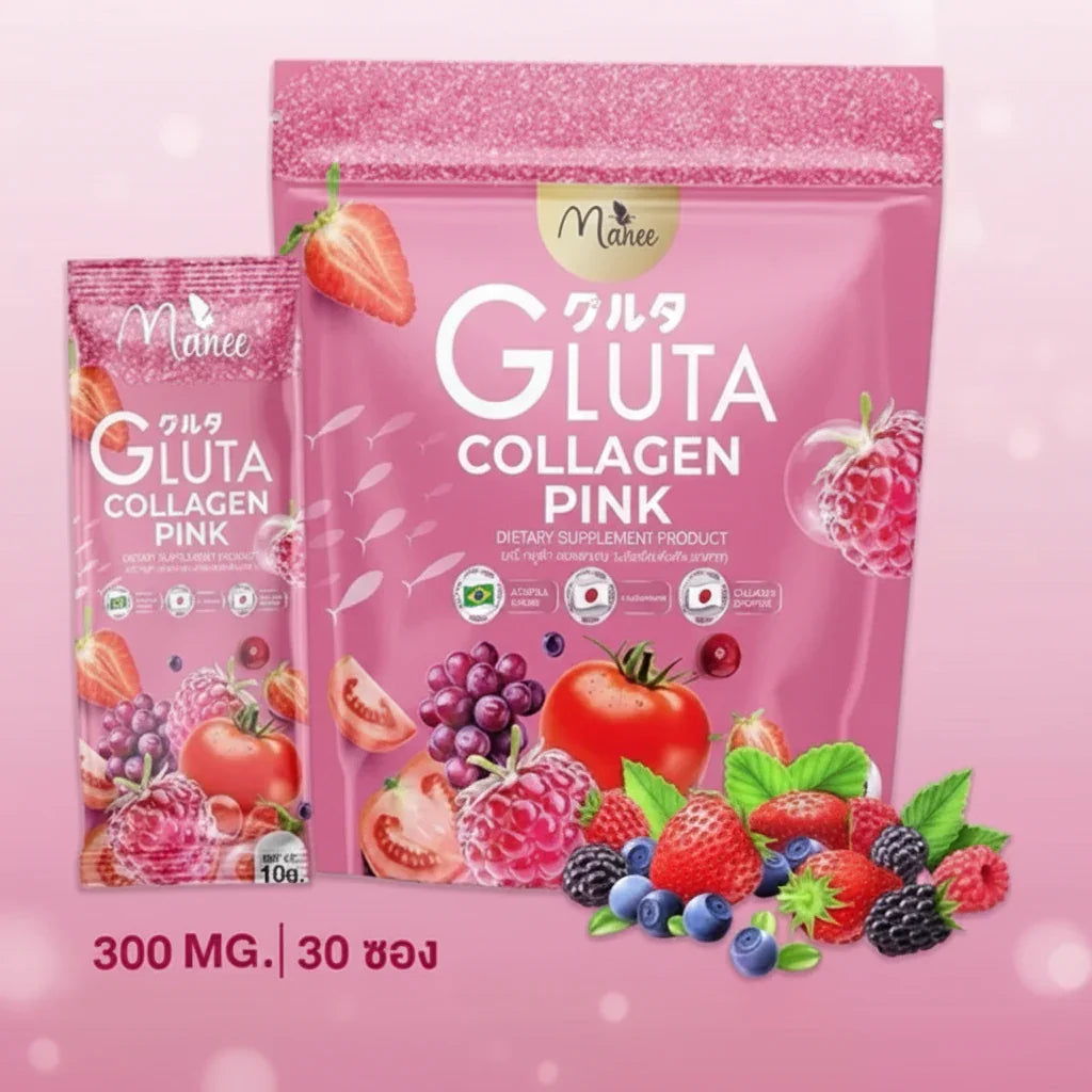 Manee Gluta Collagen Pink - 30 Sachets × 10g