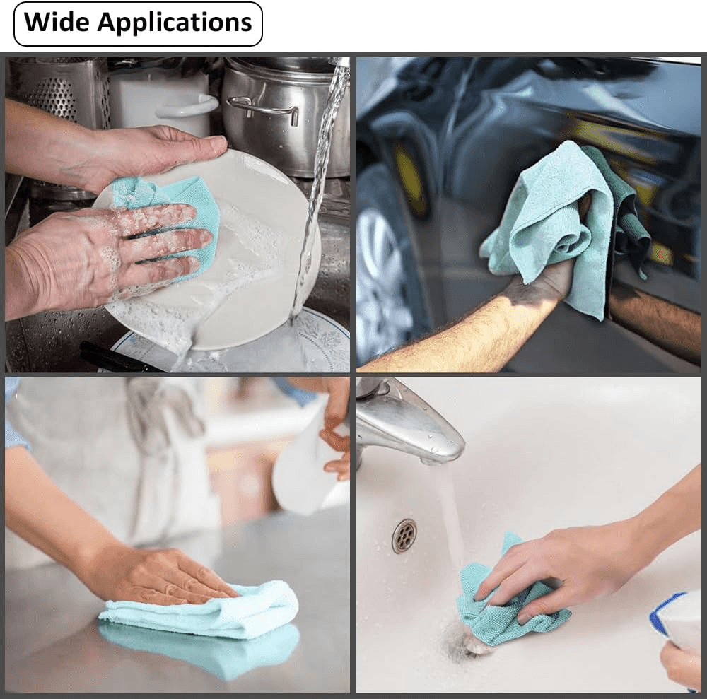 Removable Microfiber Rags Cleaning Cloth - 20Pcs