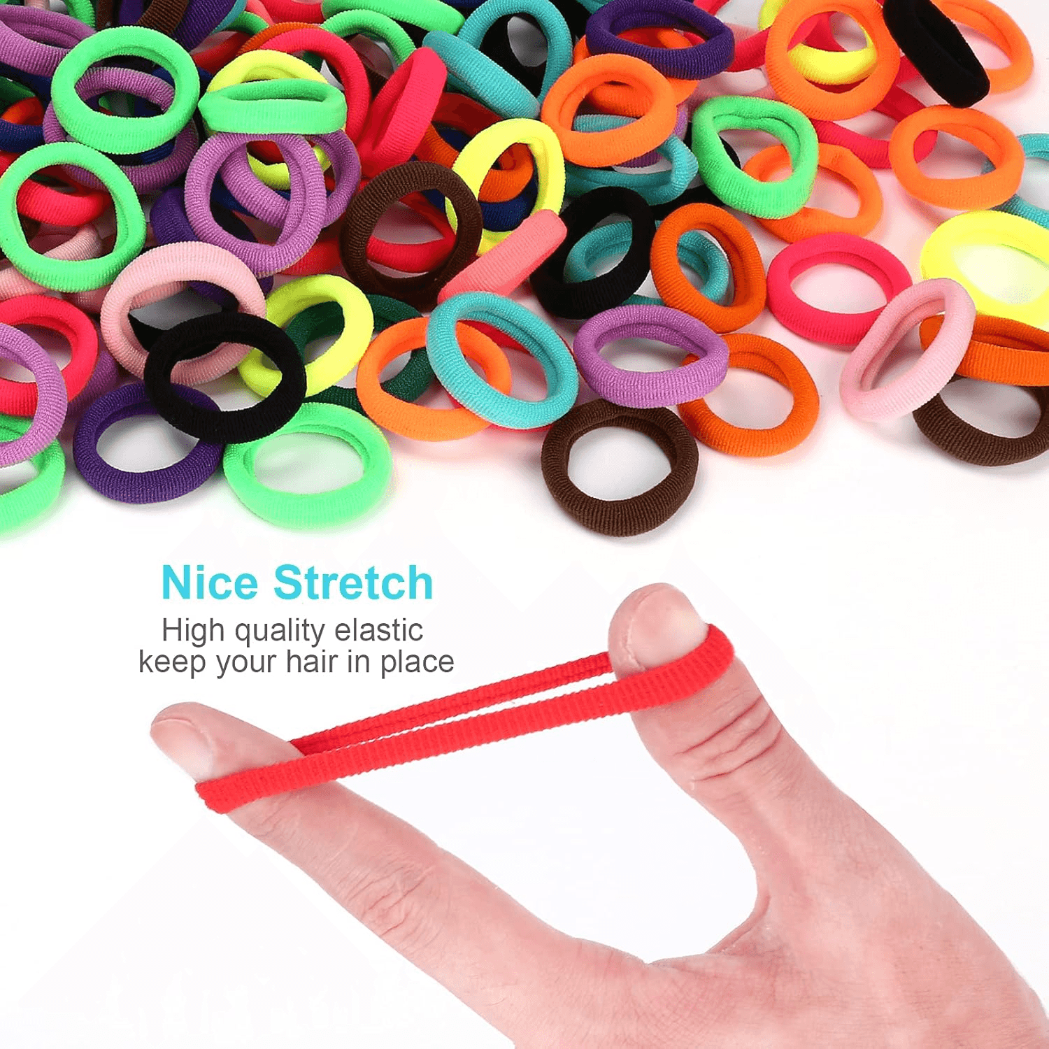 Multi Color Tiny Seamless Elastic Hair Bands - 40Pcs