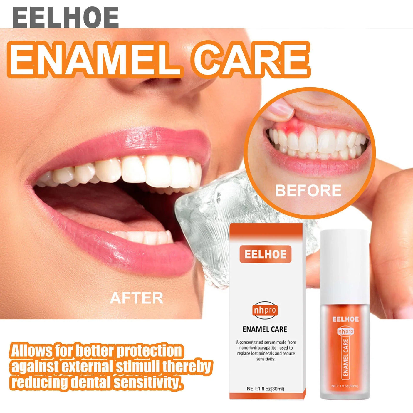 مصحح الألوان EELHOE V34 مصحح اللون + طقم العناية بالمينا NH pro Enamel Care - 30 مل × 2 قطعة