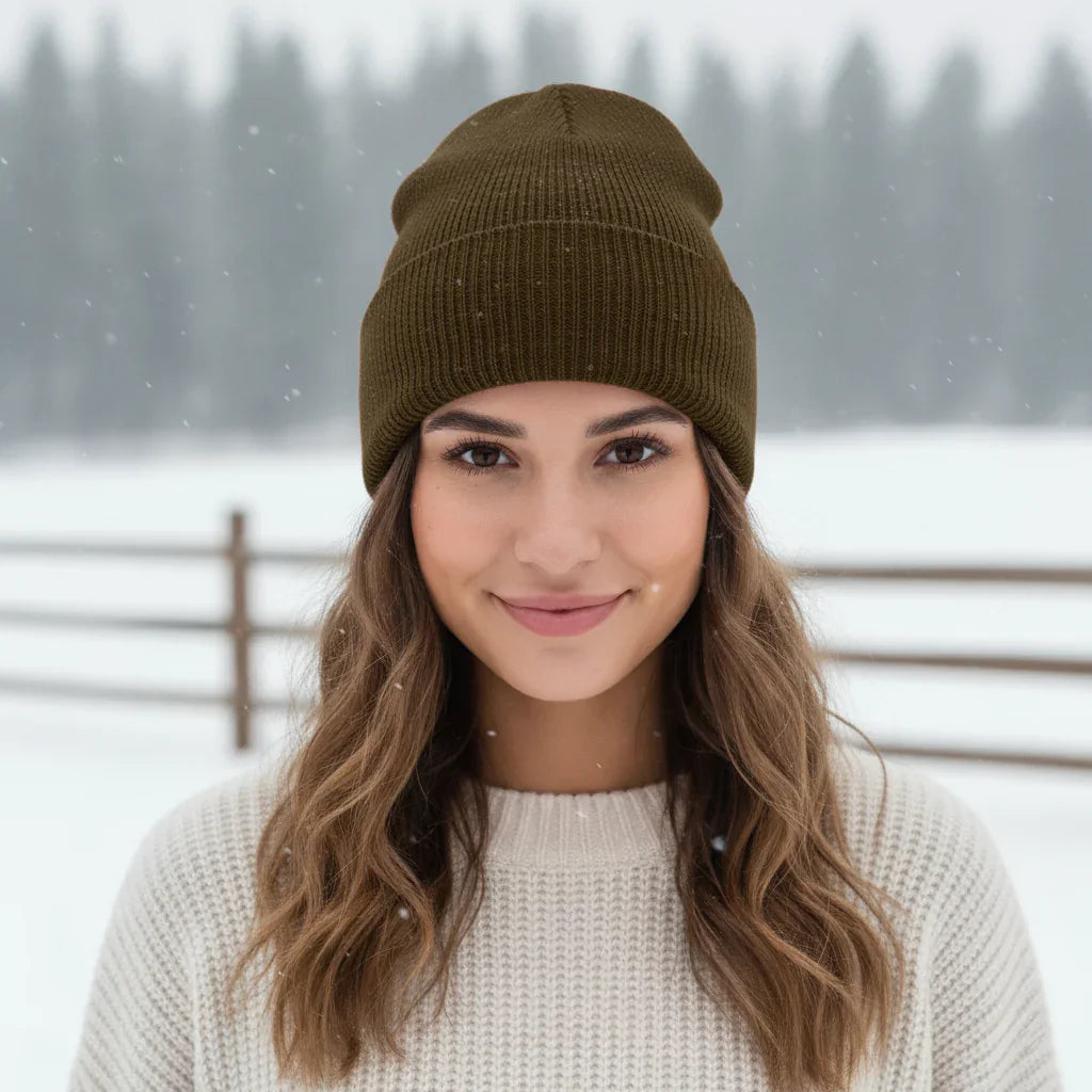 Plain Ribbed Winter Warm Knitted Hat