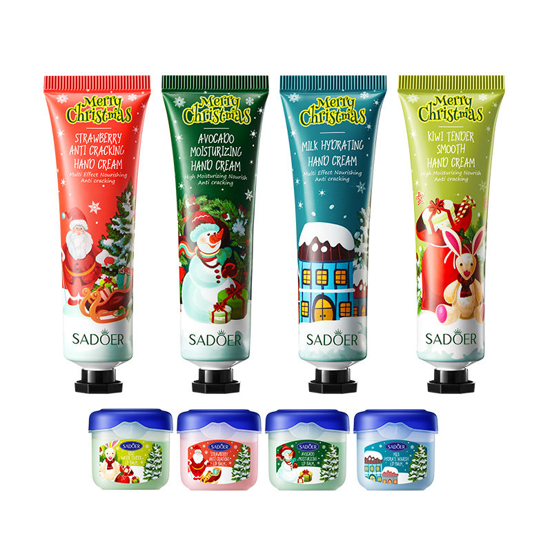 Sadoer Moisturizing Hand Cream & Lip Balm Set - 8Pcs Set