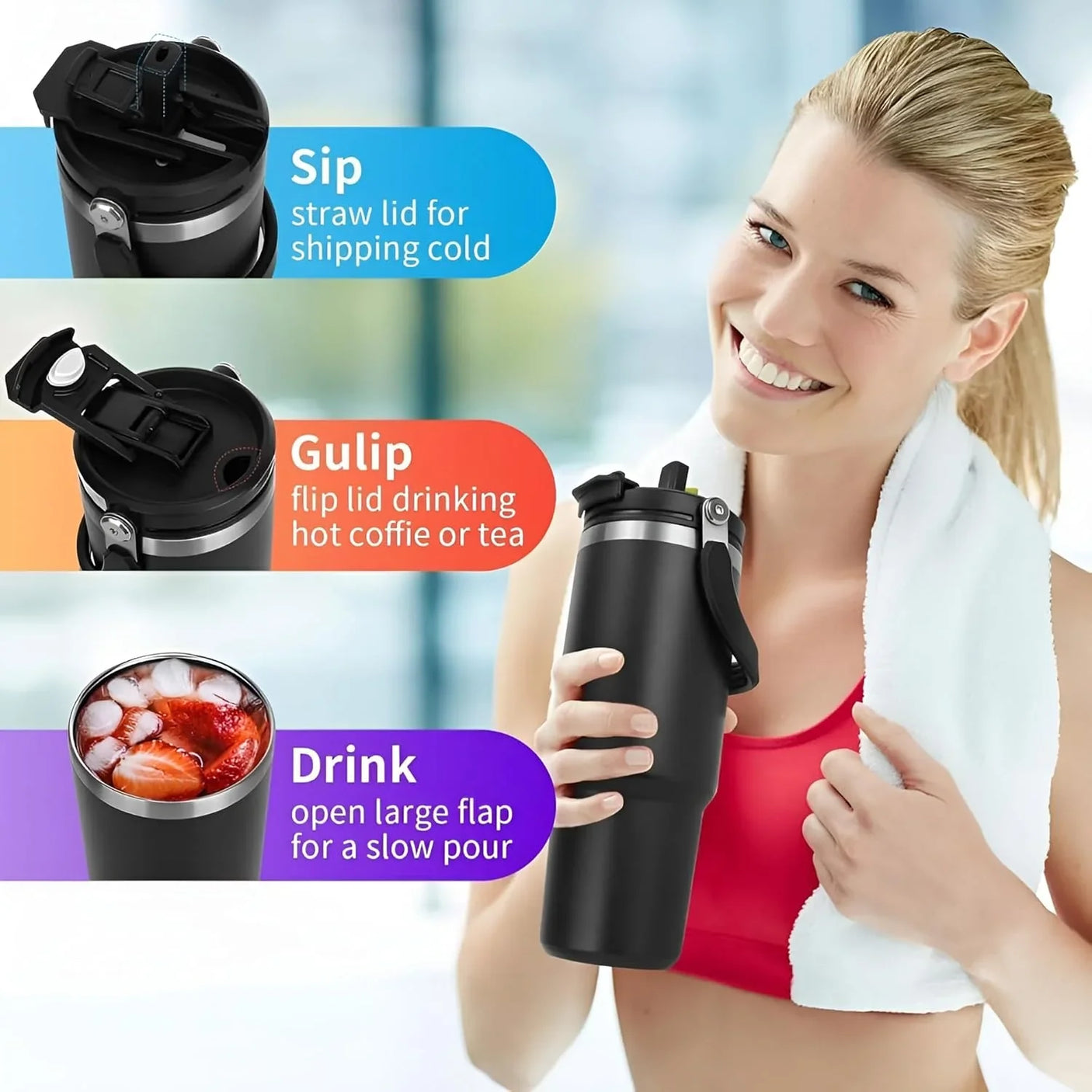 Stainless Steel Vacuum Insulated 3 Pcs Tumbler Set