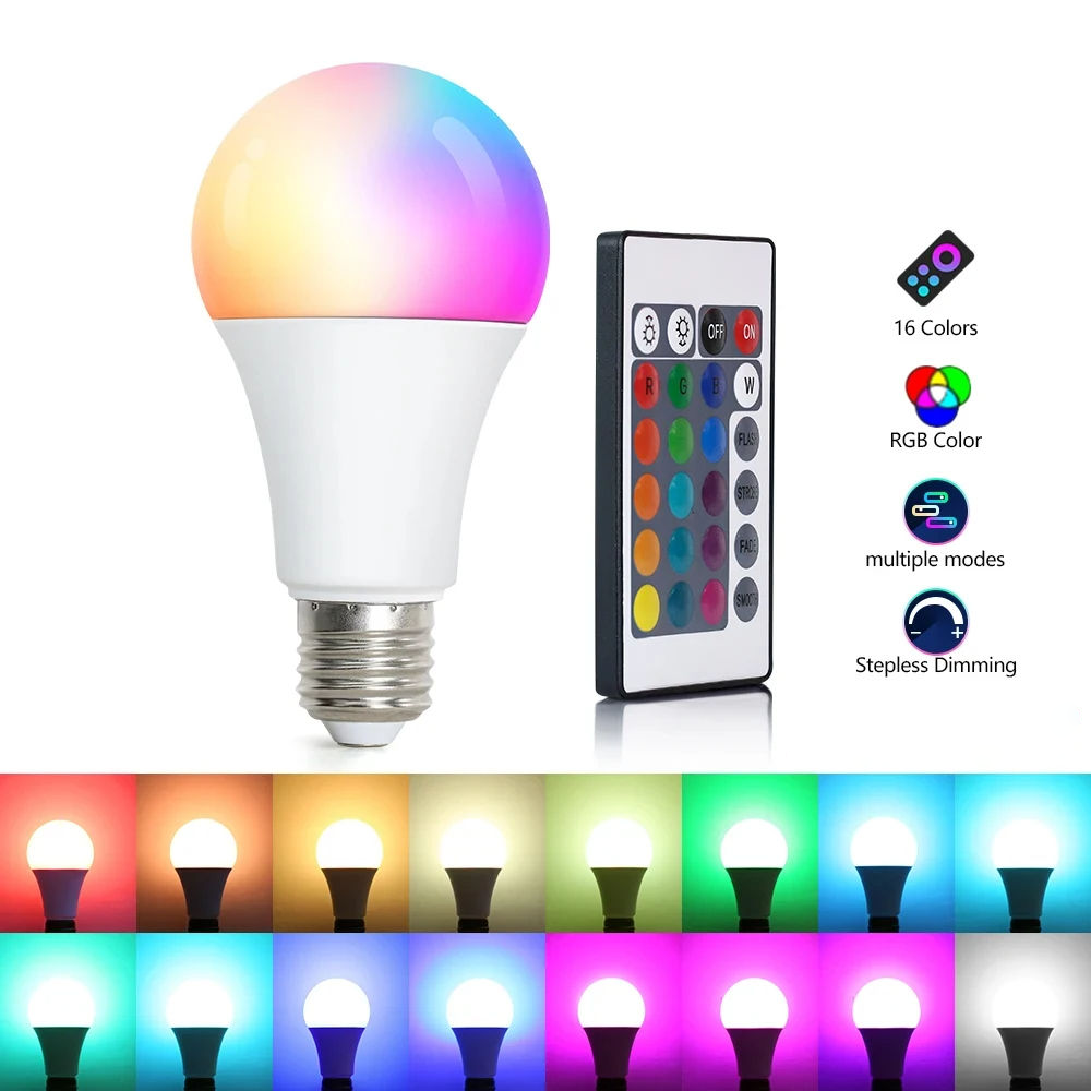 Smart Control RGBW LED Bulb With Remote - A70
