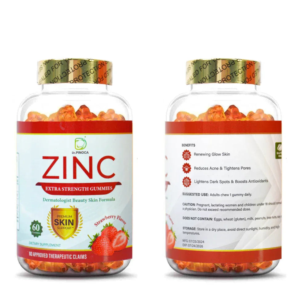 Dr. Pinoca Zinc Extra Strength Gummies Strawberry Flavour - 60 Gummies