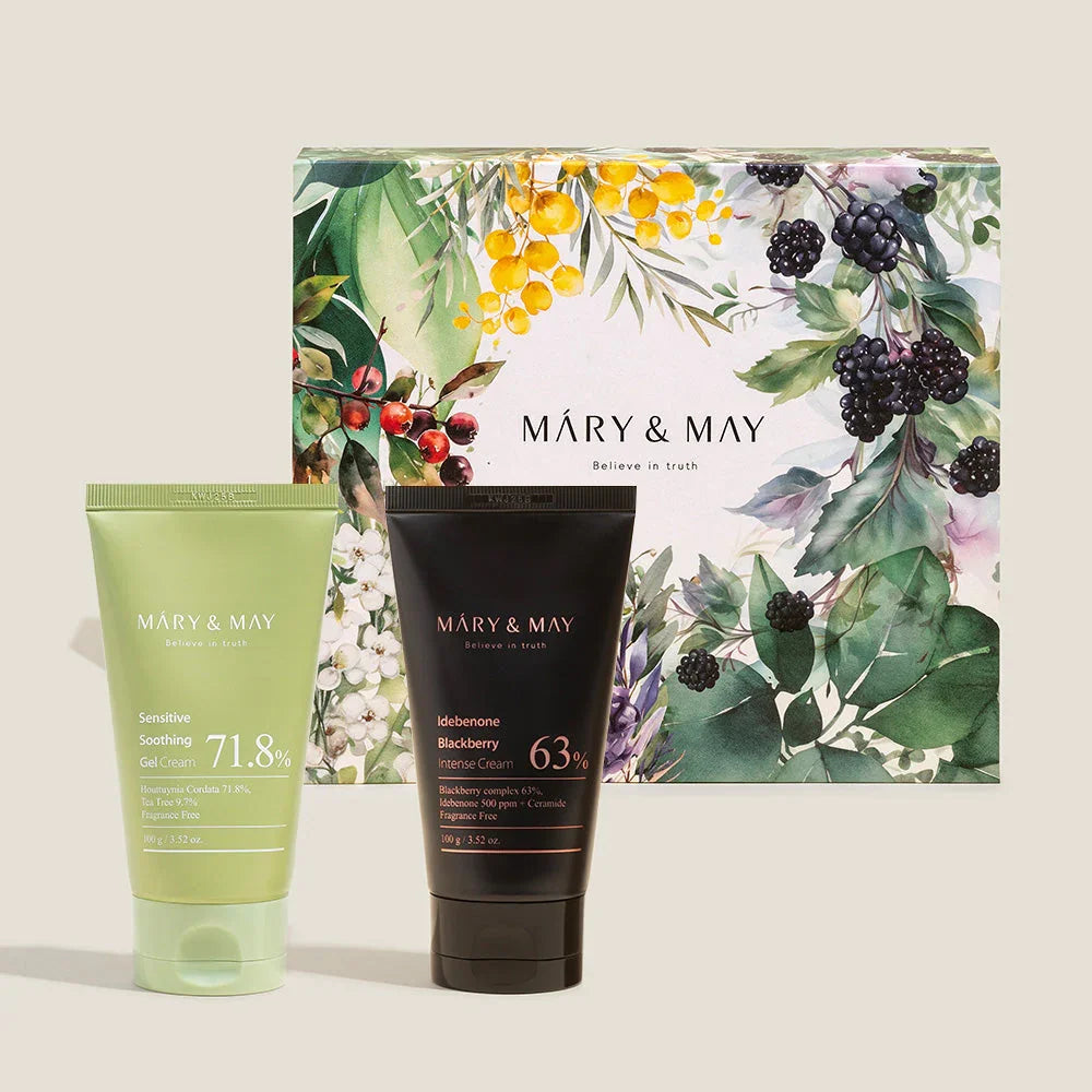Mary & May Soothing Gel + Blackberry Cream Duo Set - 100g × 2Pcs