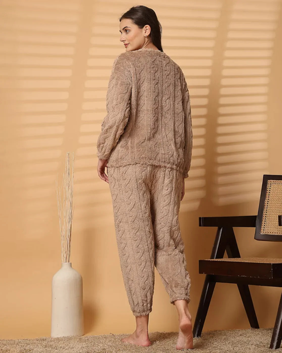 Women's Warm & Fuzzy Knitted Pajama Set