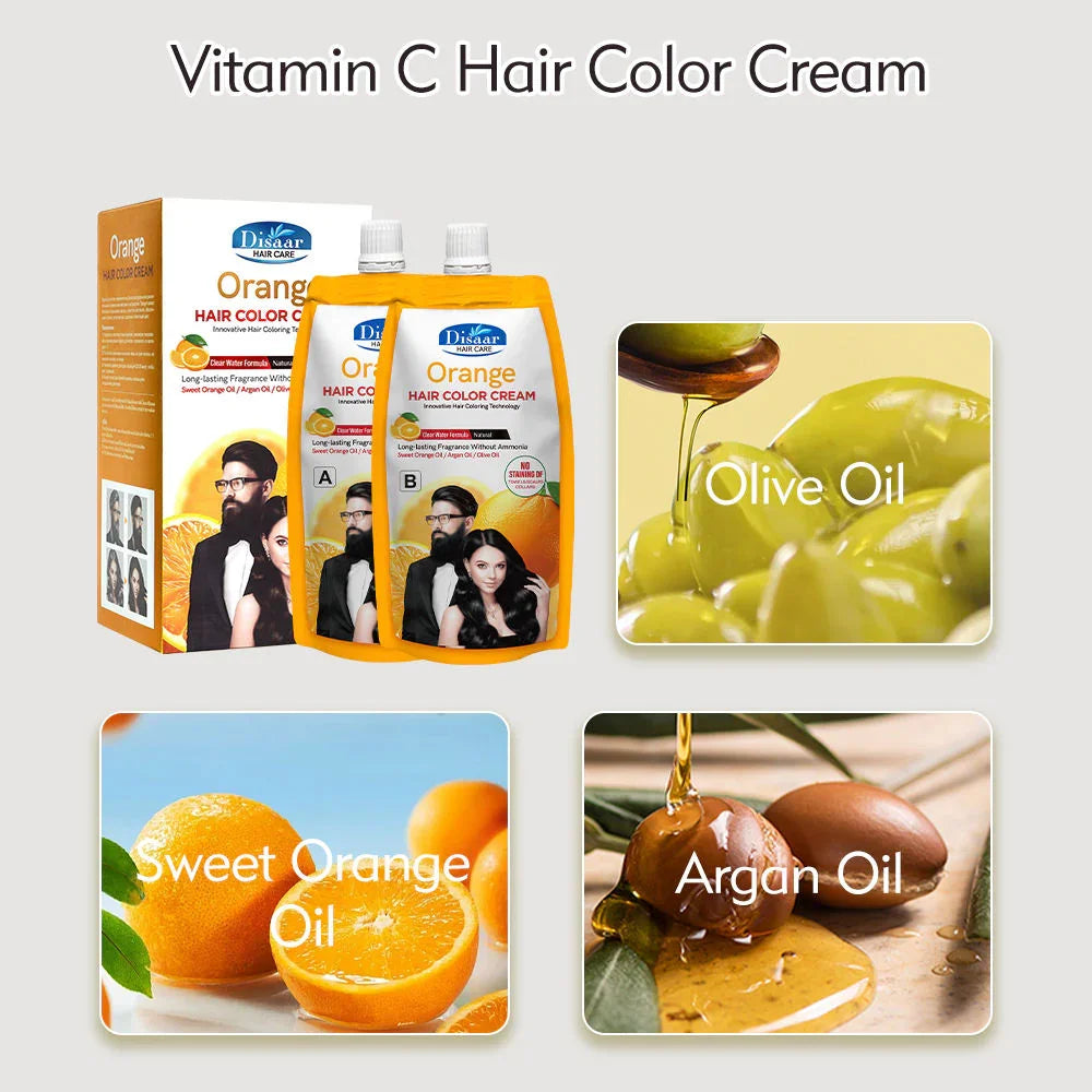 Disaar Orange Hair Color Cream Natural Brown - 500ml+500ml