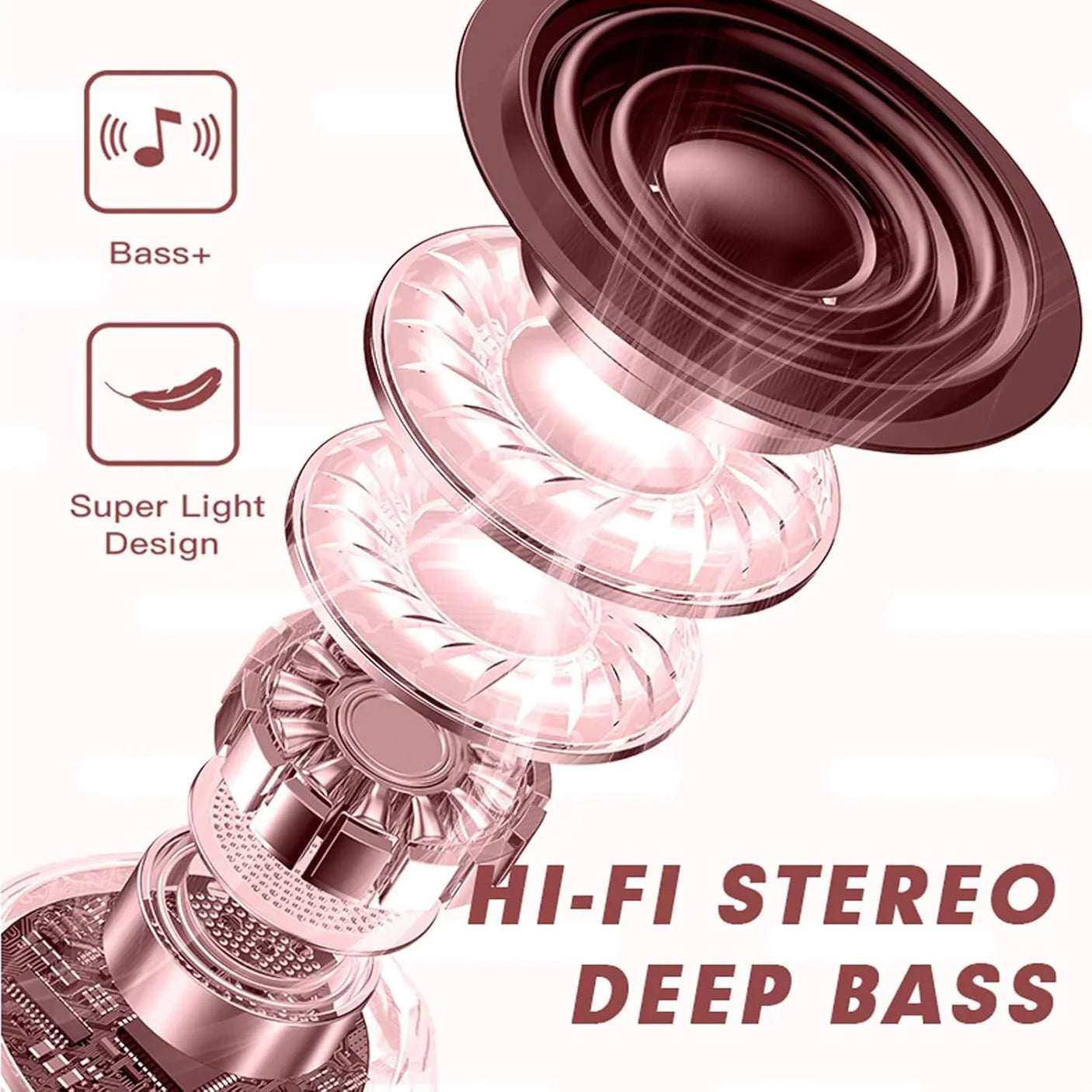 Love Heart Design Wireless Earbuds - 01