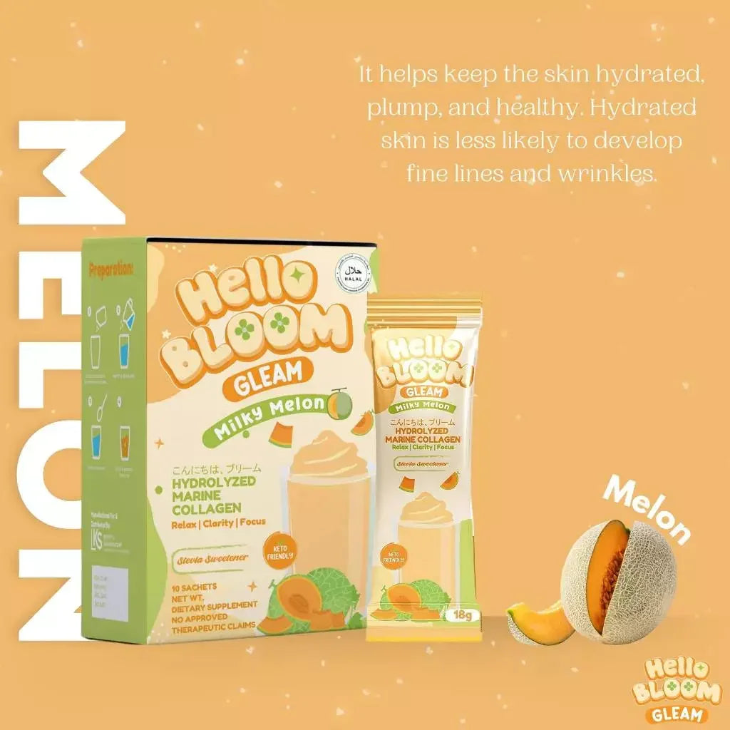 Hello Bloom Gleam Milky Melon Juice Drink - 180g