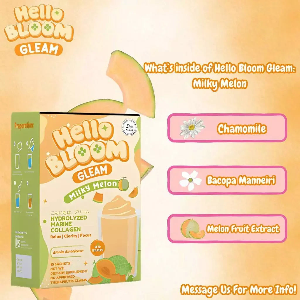 Hello Bloom Gleam Milky Melon Juice Drink - 180g