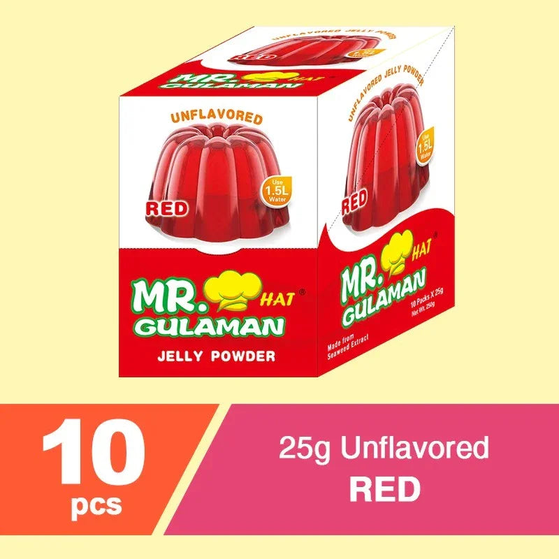 Mr. Hat Gulaman Unflavored Red10pcs Pack