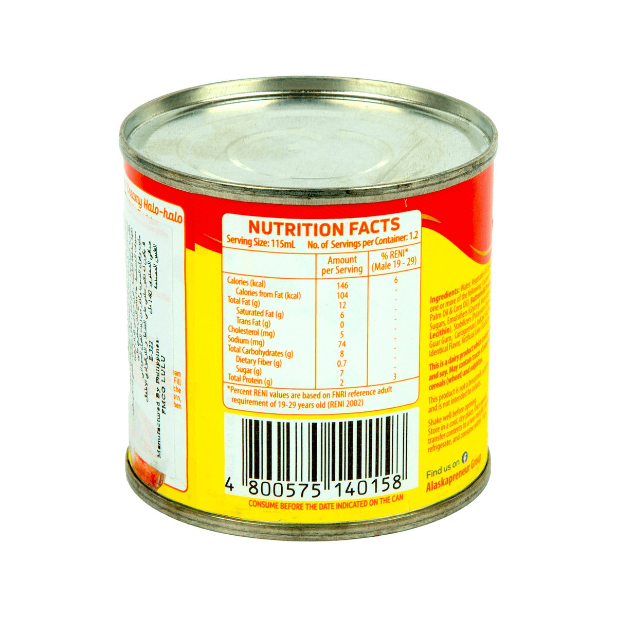 Alaska Evaporada Evaporated Creamer - 140ml