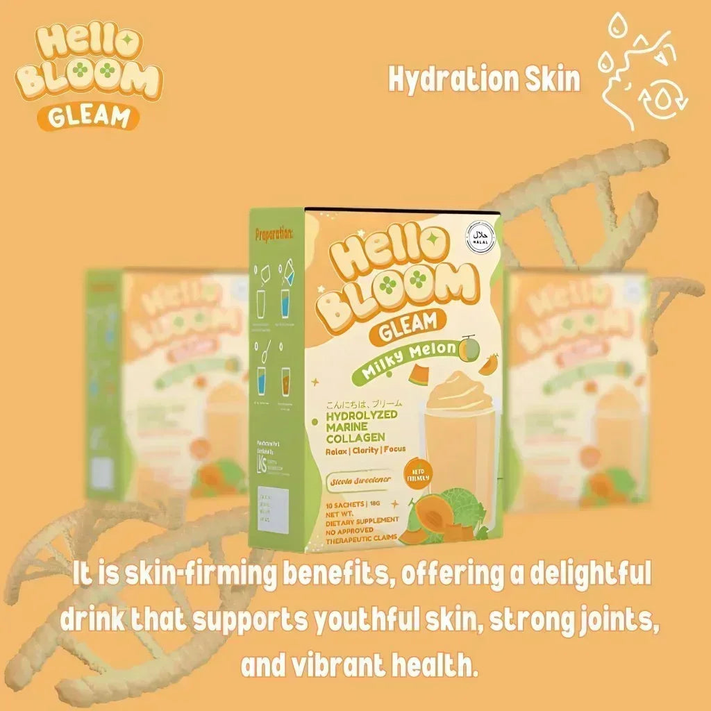 Hello Bloom Gleam Milky Melon Juice Drink - 180g