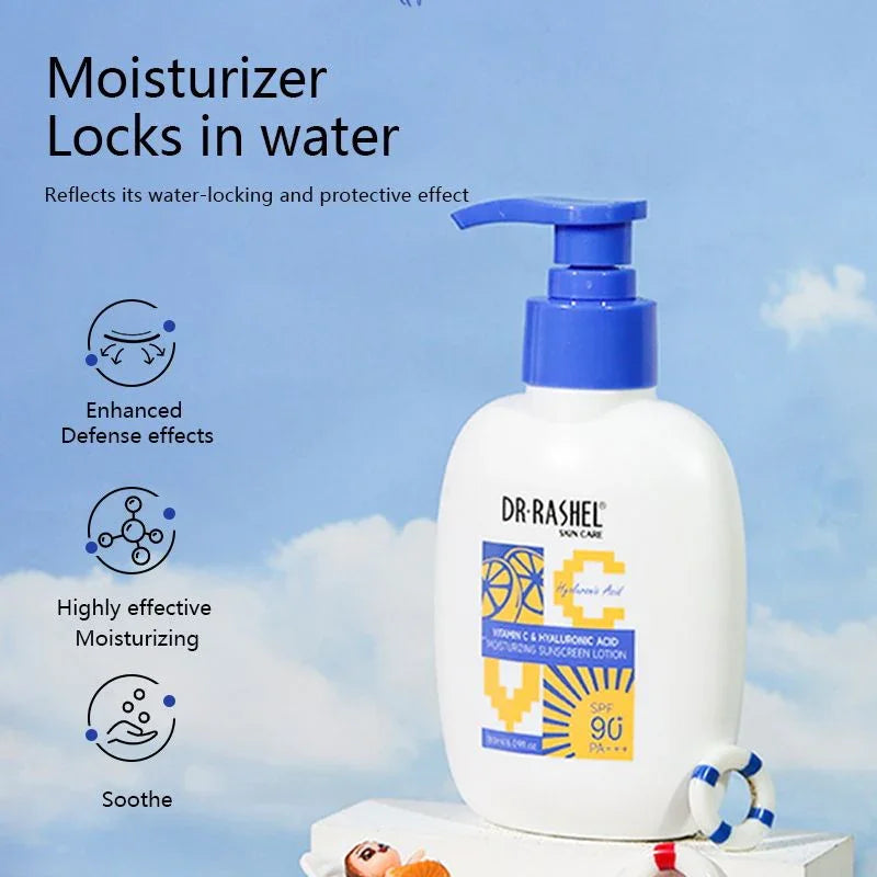 Dr.Rashel Vitamin C & Hyaluronic Acid Sunscreen Lotion SPF 90+ - 180ml