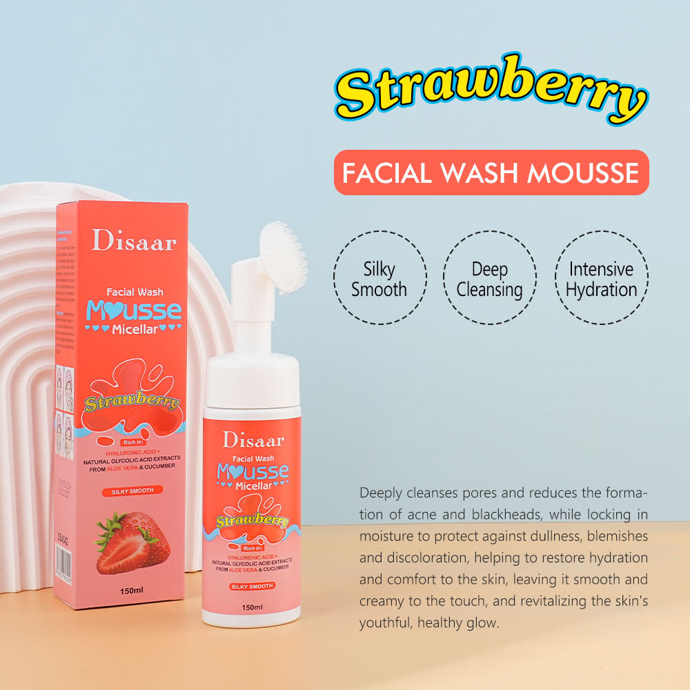 Disaar Strawberry Micellar Facial Wash Mousse - 150ml