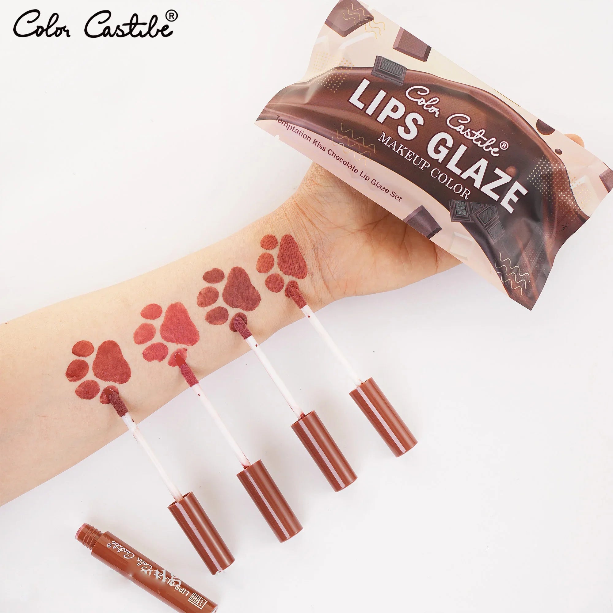 Color Castle Makeup Color Lip Glaze 4 Colors Set