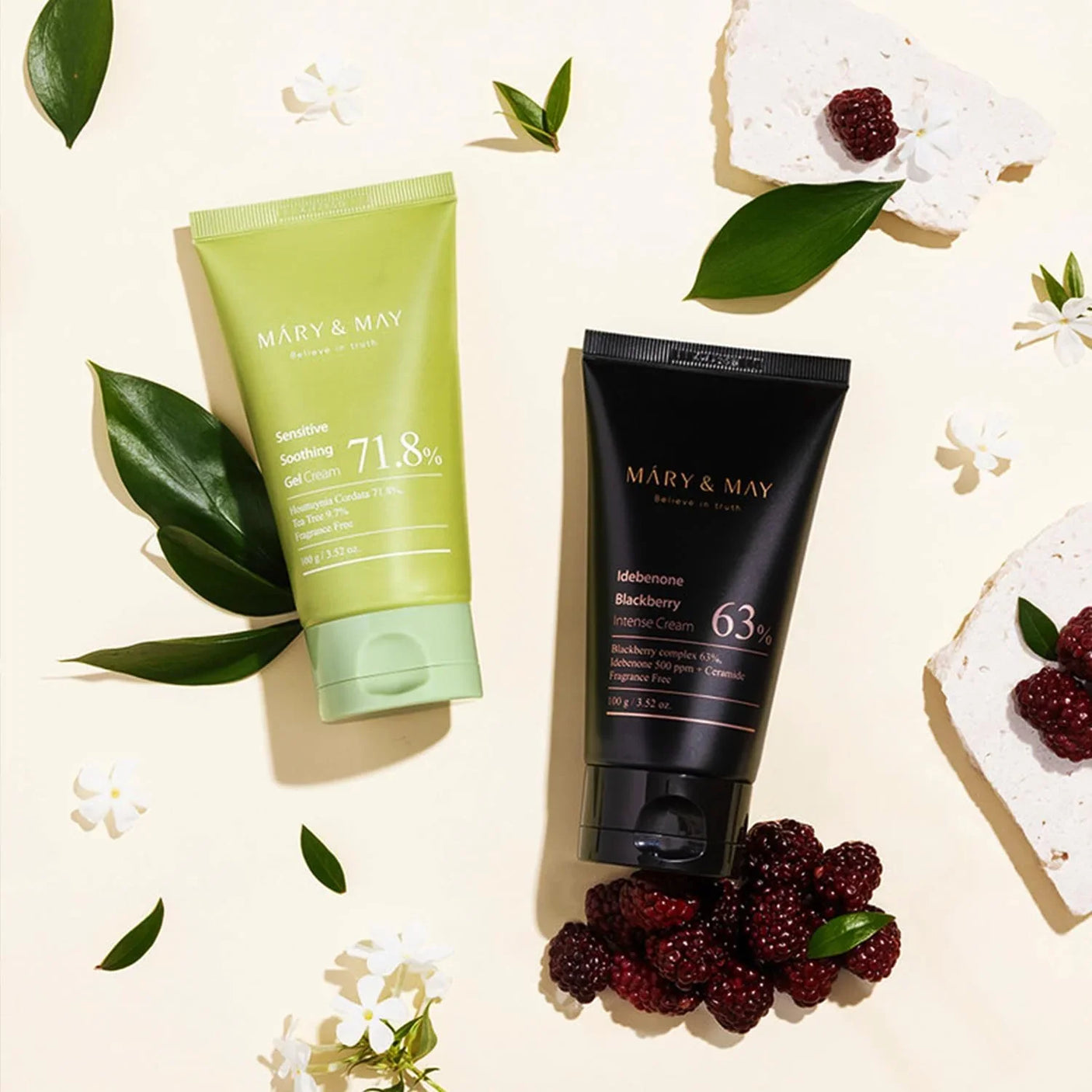 Mary & May Soothing Gel + Blackberry Cream Duo Set - 100g × 2Pcs