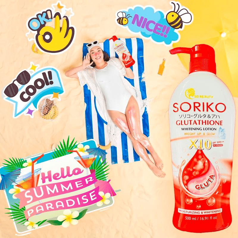 Soriko Glutathione Brightening Lotion Bright Up & Glow - 500ml