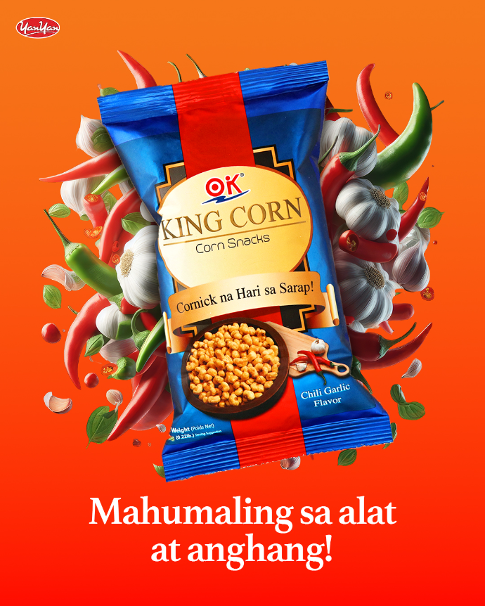 OK King Corn Chilli Garlic Flavour Snacks - 100g