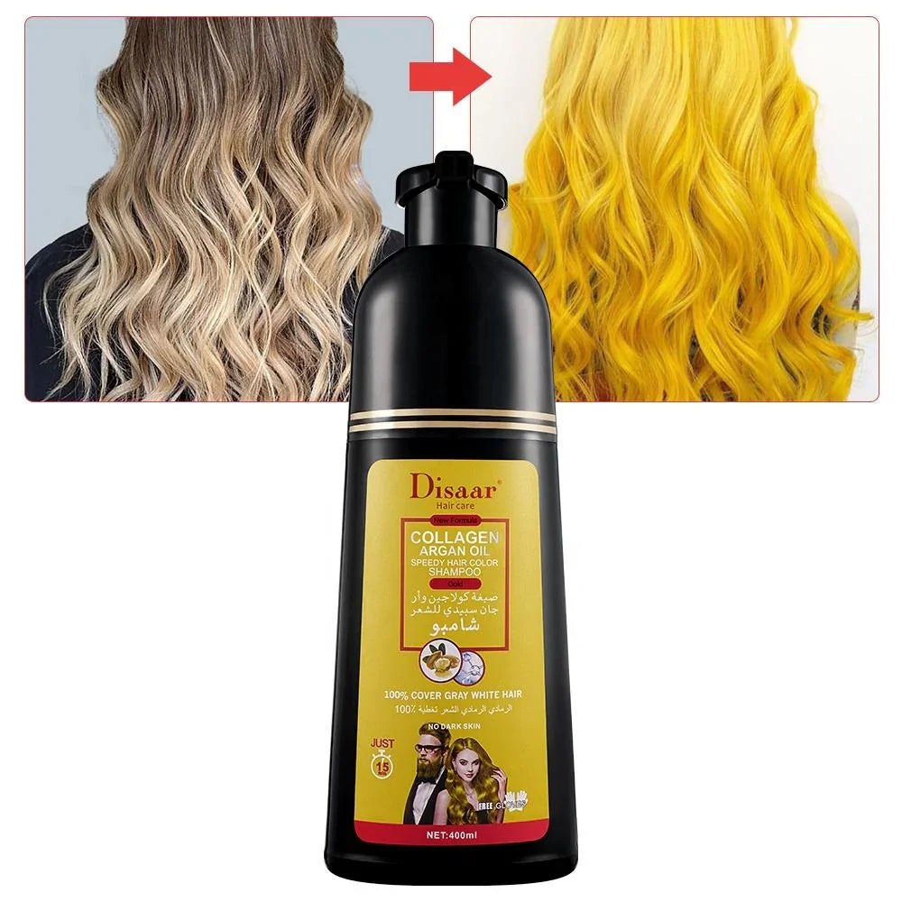 Disaar Collagen Argan Oil Hair Color Shampoo Gold - 400ml
