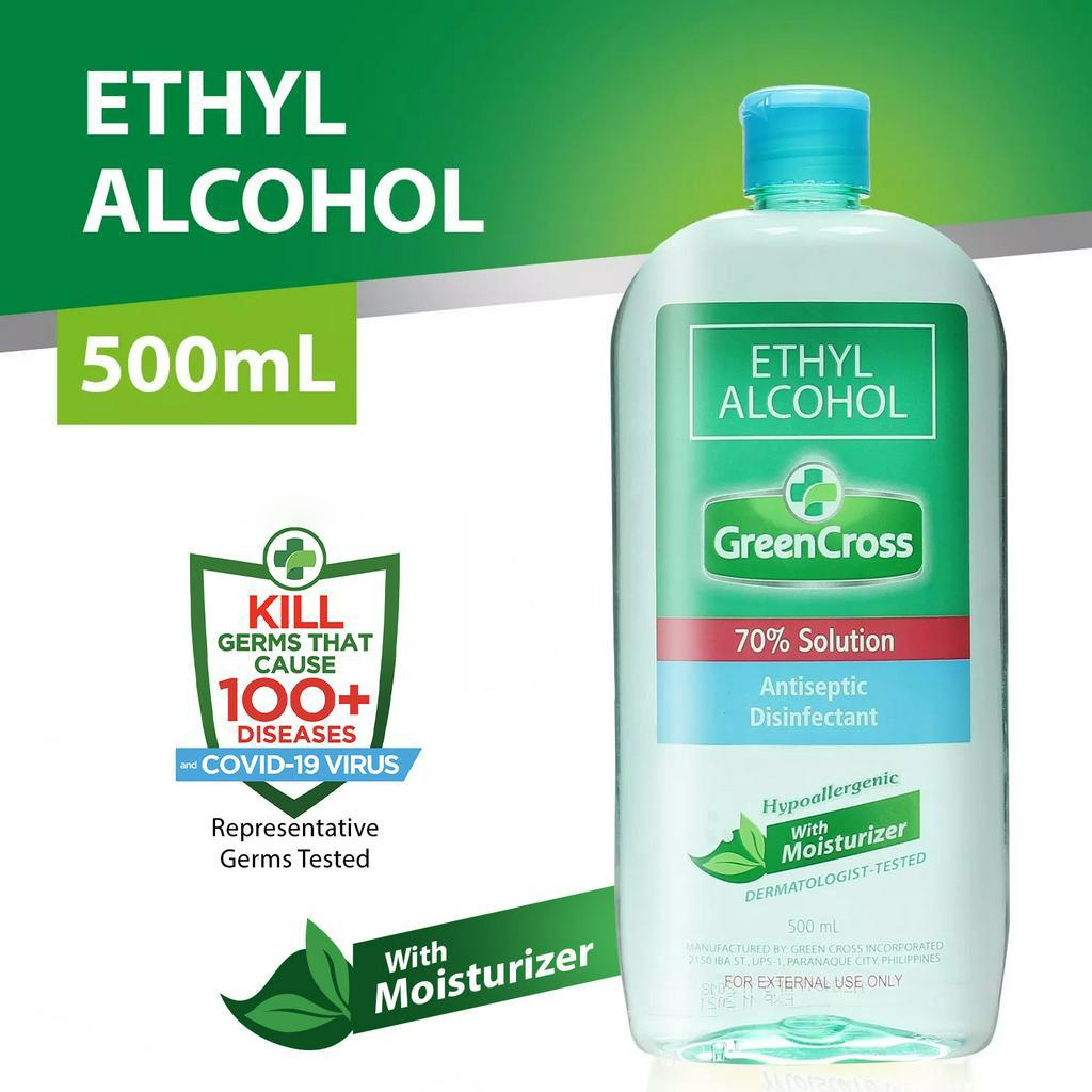 Green Cross Ethyl Alcohol with Moisturizer 70% Solution - 500ml