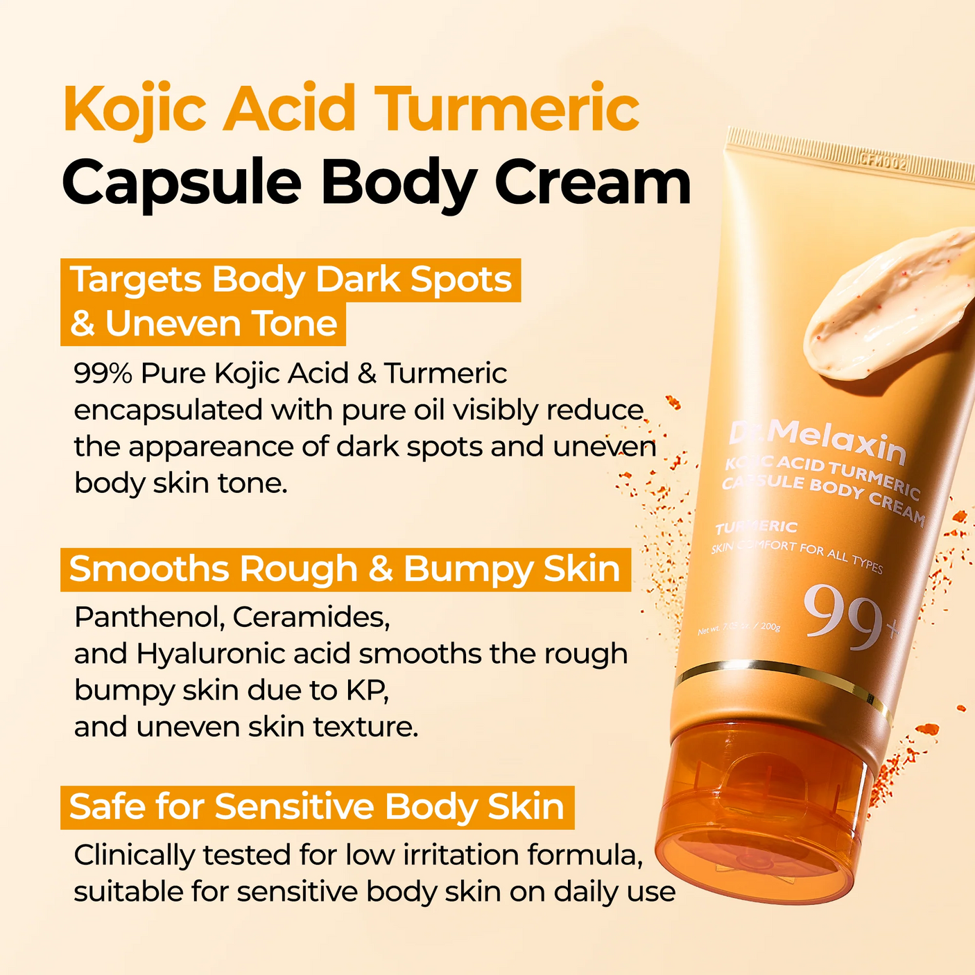 Dr.Melaxin Kojic Acid Turmeric Capsule Body Cream - 200g
