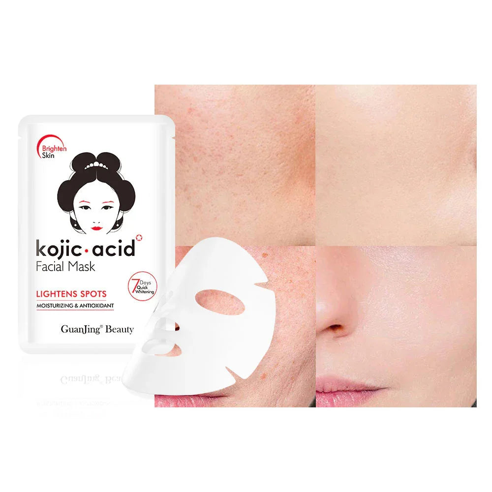 Guanjing Beauty Brighten Skin Kojic Acid Facial Mask - 25ml × 5Pcs