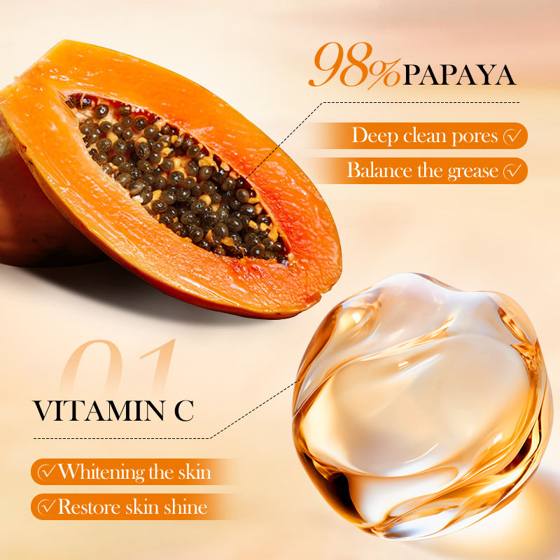 BIOAQUA Papaya Vitamin C Facial Cleanser - 100g