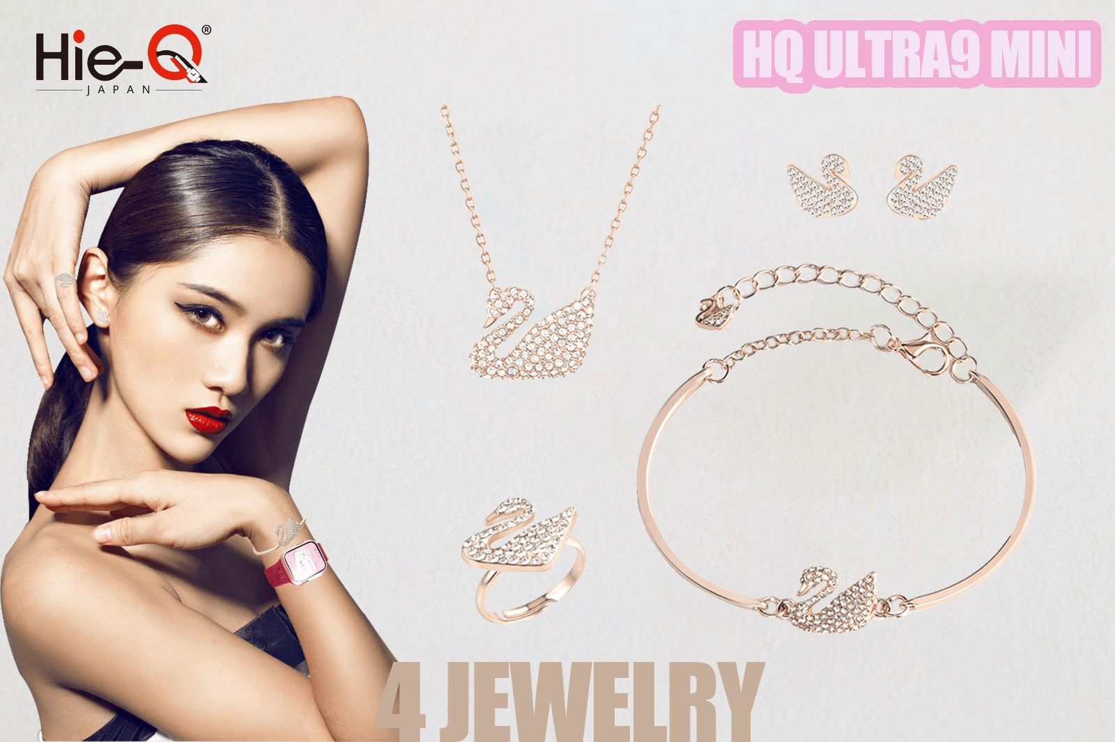 Hie-Q Smart Watch + 4 Jewelry With Four Straps - HQ U9 Mini