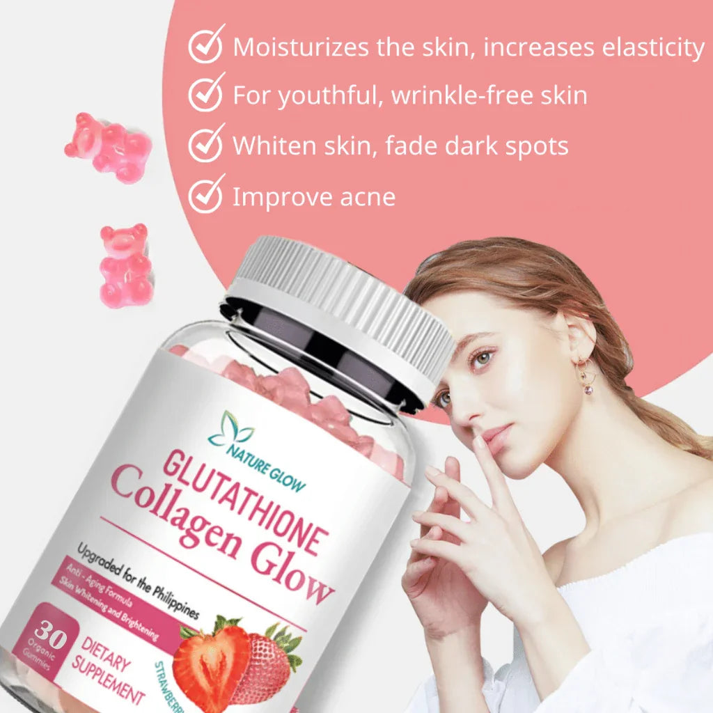 Nature Glow Glutathione Collagen Glow Strawberry - 30 Gummies