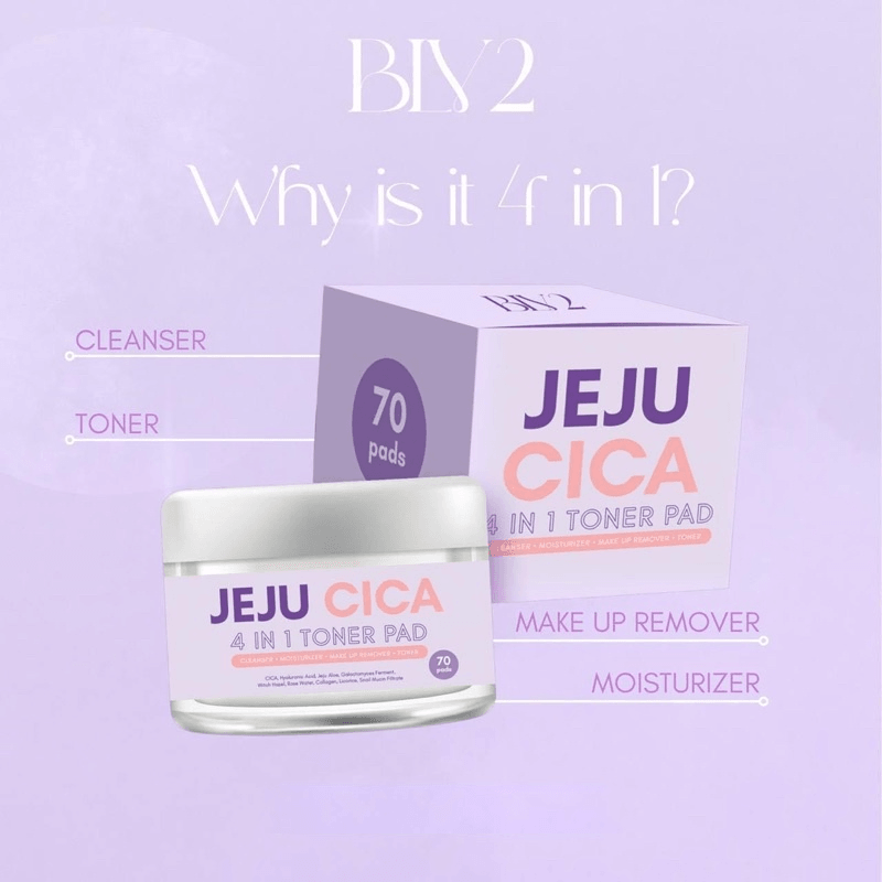 BLV2 Jeju Cica 4 In 1 Toner Pad - 70Pcs