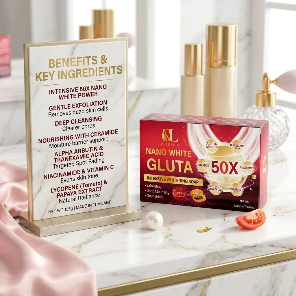 Deli Skin Nano White Gluta Intensive Brightening Soap - 90g